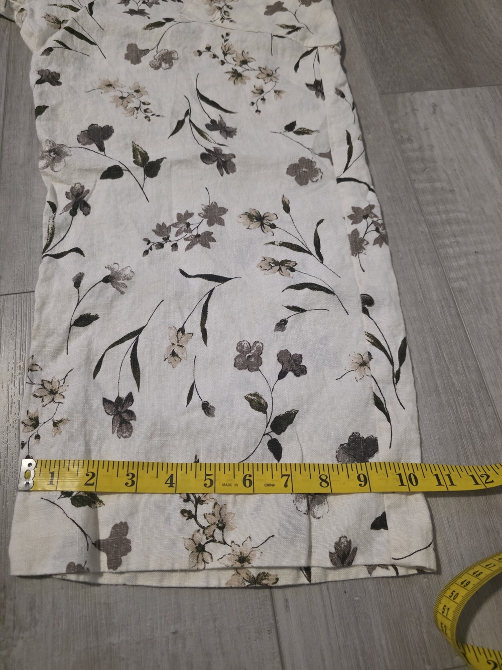 Soft Surroundings Floral Linen Blend Cropped Pants Women’s Medium White Botanica - Picture 10 of 10